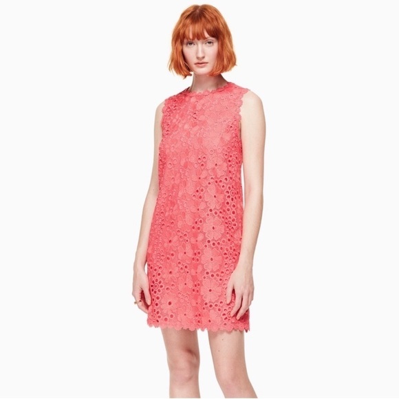 kate spade Dresses & Skirts - Kate Spade Shore Thing Lace Shift Dress in Peach Sherbet Size 4